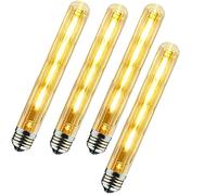 ZRJIA E27 T30 225mm Ampoule à LED Décorative Style Vintage Rétro Industriel Antique Edison E27 T30 4W 400lm 2700K blanc chaud 360° 230V, Aucun Scintillement, Non-dimmable (Lot de 4)