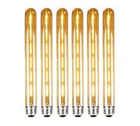 ZRJIA E27 T30 300mm Ampoule à LED Décorative Style Vintage Rétro Industriel Antique Edison E27 T30 6W 600lm 2700K blanc chaud 360° 230V, Aucun Scintillement, Non-dimmable (Lot de 6)