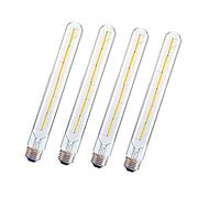 ZRJIA E27 T30 300mm Ampoule à LED Décorative Style Vintage Rétro Industriel Antique Edison E27 T30 6W 600lm 2700K blanc chaud 360° 230V, Aucun Scintillement, Non-dimmable (Lot de 4)