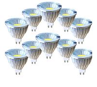 ZRJIA Lot de 10 GU5.3 MR16 6W LED Ampoule AC85-265V Blanc Froid 6000K 60W équivalent Lampe Halogène GU5.3, sans scintillement, 600LM MR16 Projecteur Non-dimmable angle 120 °