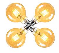 ZRJIA Lot de 4 E27 Edison Ampoule LED vintage Globe E27 6W G95 600LM Ampoule LED à filament Antique Blanc Chaud 2700K idéale pour la nostalgie et l'éclairage rétro dans