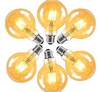ZRJIA Lot de 6 E27 Edison Ampoule LED vintage Globe E27 6W G80 600LM Ampoule LED à filament Antique Blanc Chaud 2700K idéale pour la nostalgie et l'éclairage rétro dans