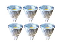 ZRJIA Lot de 6 GU5.3 MR16 6W LED Ampoule AC85-265V Blanc Chaud 3000K 60W équivalent Lampe Halogène G5.3, sans scintillement, 600LM MR16 Projecteur Non-dimmable angle 120 ° Aluminium