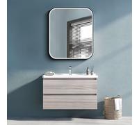 Zrkadlová skrinka s osvetlením Talos Black Nova 60x70 cm ?ierna - kúpe??ová zrkadlová skrinka s 2 policami - hliník - zrkadlová zadná stena