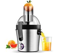 ZRQSMCX Extracteur de jus centrifuge à 3 Vitesses, Puissant extracteur de jus en Acier Inoxydable avec Fonction Anti-Goutte, Facile à Nettoyer, extracteur de jus Lent Gratuit de 1,5 L