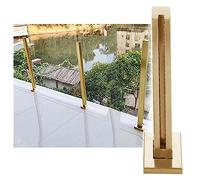 ZRQSMCX Kit de système de Garde-Corps de terrasse en Verre, poteaux de Balustrade en Verre doré, Pinces de connecteur de Garde-Corps en Verre, Poteau de Support de Panneau en ver,Gold-End Post-85cm