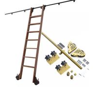 ZRQSMCX Kit d'échelle coulissante de 3,3 à 24 Pieds, Rail de bibliothèque Roulant, Rails coulissants Robustes,3.3ft/100cm Track Kit