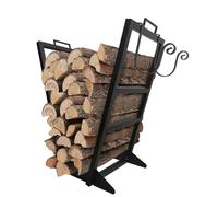 ZRQSMCX Porte-bûches en métal en Demi-Cercle pour Le Stockage de Jardin intérieur et extérieur Support à Bois de Chauffage en Fer forgé Noir Solution de Stockage de Bois Robuste et élégante