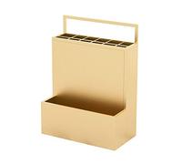 ZRQSMCX Porte-Parapluie en métal avec Grille, avec Trous de Drainage, décoration de Couloir pour Bureau à Domicile Peu encombrante (doré 67 x 27 x 48 cm)