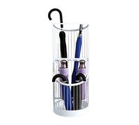ZRQSMCX Porte-Parapluie, Porte-Parapluie, Panier à Parapluie léger en métal pour Maison, hôtel, Entreprise, Seau à Parapluie de Grande capacité avec Crochet (Blanc)