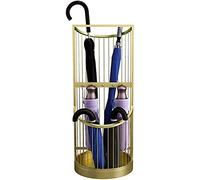 ZRQSMCX Porte-Parapluie, Porte-Parapluie, Panier à Parapluie léger en métal pour Maison, hôtel, Entreprise, Seau à Parapluie de Grande capacité avec Crochet (doré)