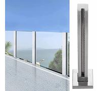 ZRQSMCX Poteau de Garde-Corps carré en Verre, Main Courante de Poteau de clôture Commerciale argentée, Pince de Panneaux de Garde-Corps en Verre Coupe-Vent, système de Garde-Corp,Silver-End Post-70cm