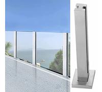 ZRQSMCX Poteau de Garde-Corps carré en Verre, Main Courante de Poteau de clôture Commerciale argentée, Pince de Panneaux de Garde-Corps en Verre Coupe-Vent, système de Garde-Corp,Silver-Mid Post-85cm