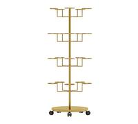 ZRQSMCX Présentoir à Chapeaux Roulant de Grande capacité pour Collection de Chapeaux/Chapeaux de Cowboy, Support de Perruques Robuste en métal, étagère Moderne pour Chapeaux（Gold-4 Tier