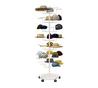 ZRQSMCX Présentoir à Chapeaux Roulant de Grande capacité pour Collection de Chapeaux/Chapeaux de Cowboy, Support de Perruques Robuste en métal, étagère Moderne pour Chapeaux（White-7 Tier