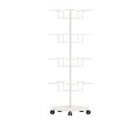 ZRQSMCX Présentoir à Chapeaux Roulant de Grande capacité pour Collection de Chapeaux/Chapeaux de Cowboy, Support de Perruques Robuste en métal, étagère Moderne pour Chapeaux（White-4 Tier