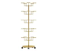 ZRQSMCX Présentoir à Chapeaux Roulant de Grande capacité pour Collection de Chapeaux/Chapeaux de Cowboy, Support de Perruques Robuste en métal, étagère à Chapeaux Moderne pour Magasin（Gold-5 Tier