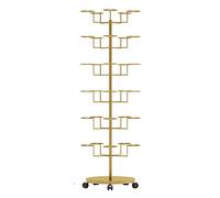 ZRQSMCX Présentoir à Chapeaux Roulant de Grande capacité pour Collection de Chapeaux/Chapeaux de Cowboy, Support de Perruques Robuste en métal, étagère à Chapeaux Moderne pour Magasin（Gold-6 Tier