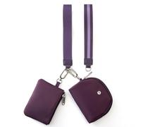 ZRRAJOY Mini portefeuille zippé autour de la dragonne pour femme - Porte-monnaie à double pochette avec 2 sangles, porte-clés et dragonne, petite pochette mignonne pour adolescentes, organiseur