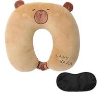 ZRUEWOT Oreiller de Voyage Enfant d'animaux Coussin de Voyage Portable en Forme de U Capybara Oreiller de Cou Doux en Mousse à Mémoire de Forme Neck Pillow Adultes pour Voiture Avion Bureau Maison