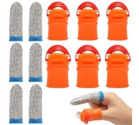 ZRUEWOT Set Couteaux à Pouce en Silicone 6 pièces - Gants Anti Coupure & Lame Inclinée 45° pour Récolte, Jardin, Cuisine - Protection Doigt Ergonomique pour Légumes, Fruits, Outils Cuisine Main