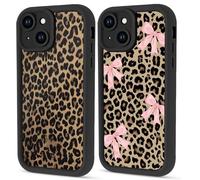 Zrutru Funda Lot de 2 coques de téléphone à imprimé guépard noir pour iPhone 13 mini - Coque de protection antichoc en TPU pour femmes et filles - Coque de protection contre les chutes pour iPhone 13