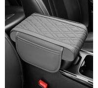 ZRVXTISX Tapis D'Accoudoir De Voiture pour Audi Q8 2018-2025, Confort Et AntidéRapant Housse Console Centrale Accoudoir Coussin avec Poches Rangement,E/Gray- 32 * 20 * 5cm