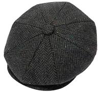 ZRWASKA® Casquettes plates pour hommes UK 8 panneaux Peaky Flat Baker Boy Chapeaux en laine - Gatsby Tweed Tissu en laine Style Newsboy Femme Baker 1920s Chapeau Plat Hommes Uni Chevrons Taille S-XXL