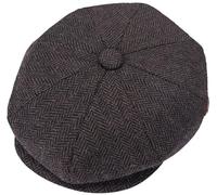 ZRWASKA® Casquettes plates pour hommes UK 8 panneaux Peaky Flat Baker Boy Chapeaux en laine - Gatsby Tweed Tissu de laine de style Newsboy Femme Baker 1920s Chapeau plat homme couleur unie, S