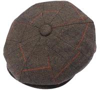 ZRWASKA® Casquettes plates pour hommes UK 8 panneaux Peaky Flat Baker Boy Chapeaux en laine - Gatsby Tweed Tissu en laine Style Newsboy Femme Baker 1920s Chapeau Plat Hommes Uni Chevrons Taille S-XXL