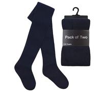 ZRWASKA® Lot de 2 paires de collants unis en coton épais et chaud pour l'hiver - Collants unis super doux pour une utilisation quotidienne