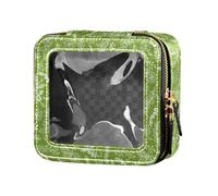 ZRWLUCKY Beauty case de voyage transparent vert floral de vacances sacs de toilette sacs cosmétiques pour les femmes, vert floral vacances, Vert floral
