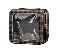 ZRWLUCKY Buffalo - Trousse de voyage écossais - Marron café transparent - Imperméable - Voyage - Trousse de voyage - Organisateur de voyage - Buffalo Plaid Tartan Ecosse - Café, Buffalo Plaid Tartan