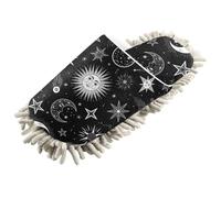 ZRWLUCKY Chaussons lavables en microfibre pour nettoyage de sol Motif étoiles et lune