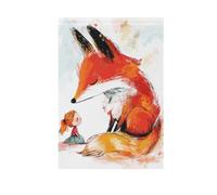 ZRWLUCKY Chubby Fox and Perfect Little Girl Drapeau de jardin de bienvenue 71 x 101,6 cm Double face pour extérieur, cour, maison, pelouse, porche, vacances, grands drapeaux de décoration saisonnière