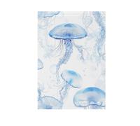 ZRWLUCKY Drapeau de jardin blanc Beauty Moon méduse 30,5 x 45,7 cm, drapeaux de bienvenue double face pour extérieur, cour, maison, petits vacances, pelouse, patio