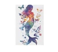 ZRWLUCKY Drapeau de jardin blanc motif sirènes artistiques, 30,5 x 45,7 cm, drapeaux de bienvenue double face pour l'extérieur, la cour, la maison, les petites vacances, la pelouse, la terrasse