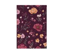 ZRWLUCKY Drapeau de jardin vintage à petites fleurs bordeaux 71,1 x 101,6 cm double face pour extérieur, cour, maison, pelouse, porche, vacances, grands drapeaux de décoration saisonnière