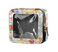 ZRWLUCKY Edelweiss Trousse de toilette transparente pour maquillage et vernis à ongles Motif fleurs Boho, Fleurs edelweiss Boho