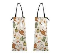 ZRWLUCKY Lot de 2 petits sacs poubelle de voiture à suspendre, sacs poubelle de voiture, motif cactus occidental, Cactus occidental mexicain bohème, 8.7 x 19.3 - 2 Pack, Moderne.