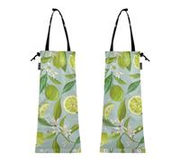 ZRWLUCKY Lot de 2 poubelles à suspendre avec ouverture élastique pour litière, poubelle de voiture, citron vert, agrumes, Citron vert agrumes, 8.7 x 19.3 - 2 Pack, Moderne