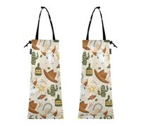 ZRWLUCKY Lot de 2 sacs à ordures pour voiture, petits sacs à ordures avec ouverture élastique pour litière, bottes de cactus bohème, Boho Western Cactus Bottes, 8.7 x 19.3 - 2 Pack, Moderne