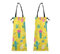 ZRWLUCKY Lot de 2 sacs poubelle à suspendre lavables pour litière, poubelle, cactus mexicains, palmiers, cactus occidentaux, Cactus Mexicains Palm Western Cactus, 8.7 x 19.3 - 2 Pack, Moderne