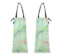 ZRWLUCKY Lot de 2 sacs poubelle de voyage avec ouverture élastique pour litière libellule, Libellule, 8.7 x 19.3 - 2 Pack, Moderne