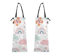 ZRWLUCKY Lot de 2 sacs poubelle pliants pour voiture, sacs à ordures de voiture, sacs à ordures de voiture, jolis papillons arc-en-ciel, Papillon mignon arc-en-ciel, 8.7 x 19.3 - 2 Pack, Moderne