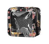 ZRWLUCKY Mini trousse de maquillage transparente motif chats noirs et jaunes pour voler, jolis chats noirs et jaunes, Lovely Cats Noir et Jaune