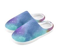 ZRWLUCKY Pastel Cosmic Symphony Pantoufle d'intérieur avec mousse à mémoire de forme pour homme et femme, Symphonie cosmique pastel, 7/8 UK Men/ 8/9 UK Women Wide