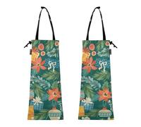 ZRWLUCKY Petite poubelle de voiture, lot de 2 sacs à ordures pour voiture, camion, poubelle automobile, jouets de Noël, cadeaux vert orange, Jouets de Noël cadeaux vert orange, 8.7 x 19.3 - 2 Pack,