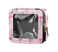 ZRWLUCKY Sac à cosmétiques de voyage en cuir transparent avec motif sans couture avec flamant rose et espoir, seamless, modèle, pêche, flamant rose, espoir, Seamless, Modèle, Pêche, Flamant Rose,