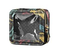 ZRWLUCKY Sac de maquillage transparent à double affichage en forme de kangourou pour sac de toilette sac de soins de la peau pour voyager, Modèle de double affichage de kangourou, Modèle de double
